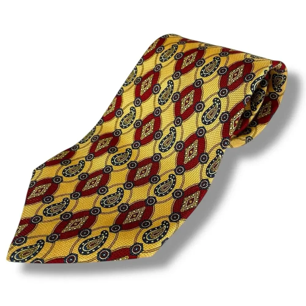 Vintage Tommy Hilfiger Yellow gold and blue set of 3 Patterned Ties